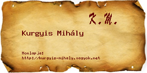 Kurgyis Mihály névjegykártya